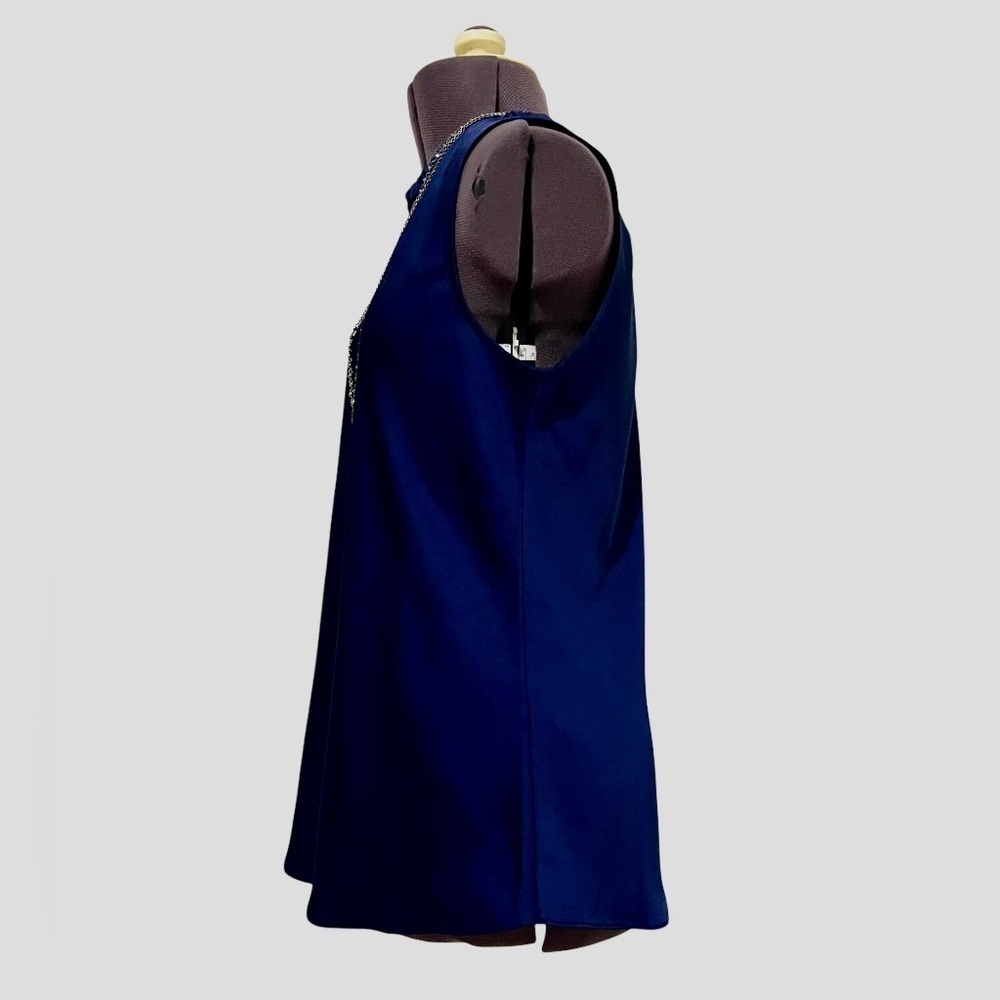 J Crew Sleeveless Ruffle-neck shell in satin-crepe Size XXS - Picture 4 of 11